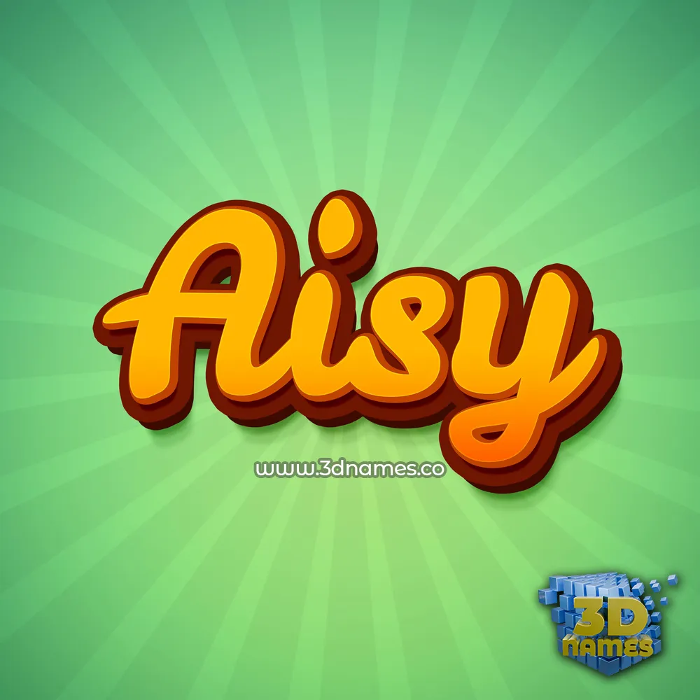 aisy in Green Rays style - 3D name wallpaper