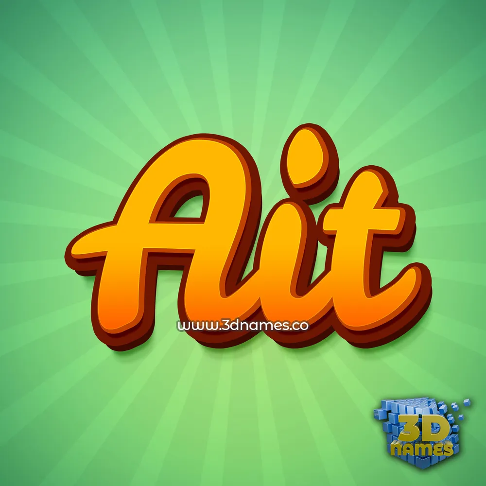 ait in Green Rays style - 3D name wallpaper