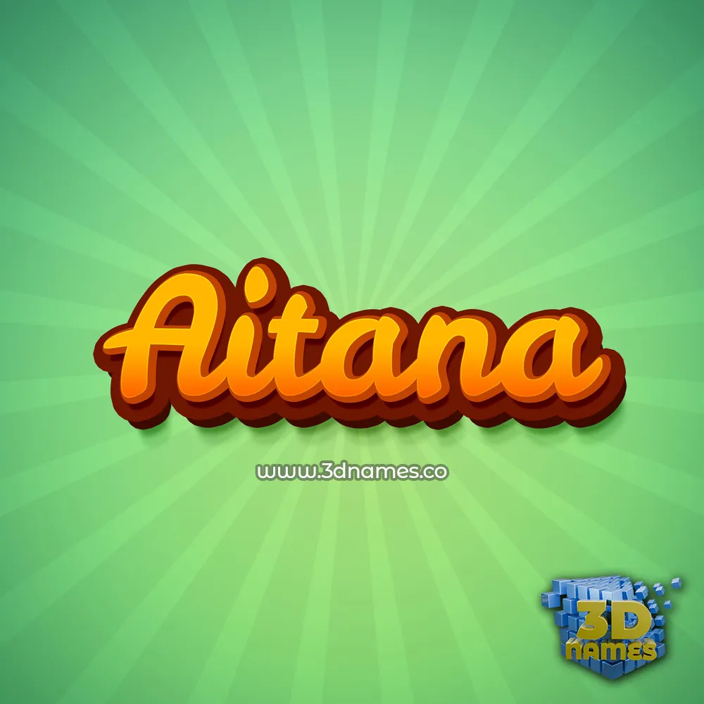 aitana in Green Rays style - 3D name wallpaper