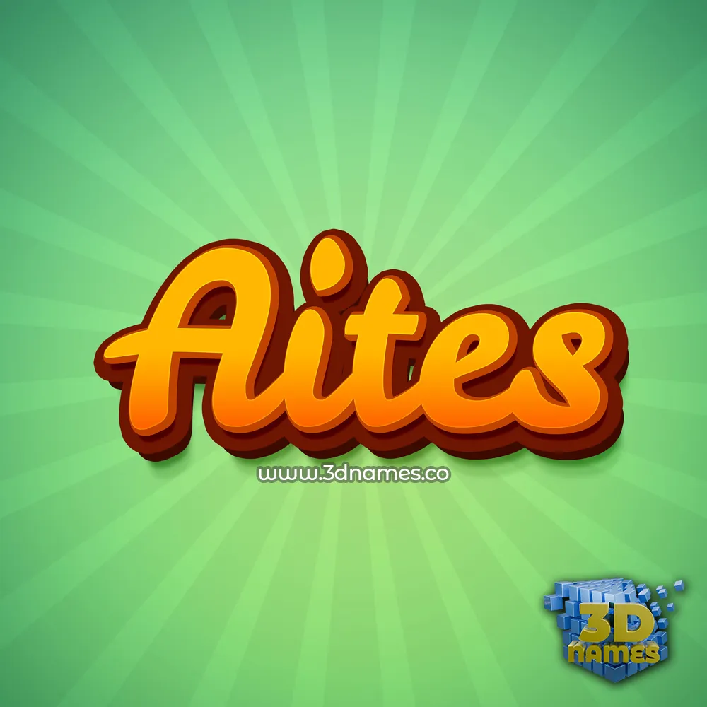 aites in Green Rays style - 3D name wallpaper