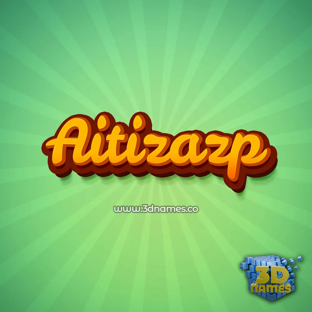 aitizazp in Green Rays style - 3D name wallpaper