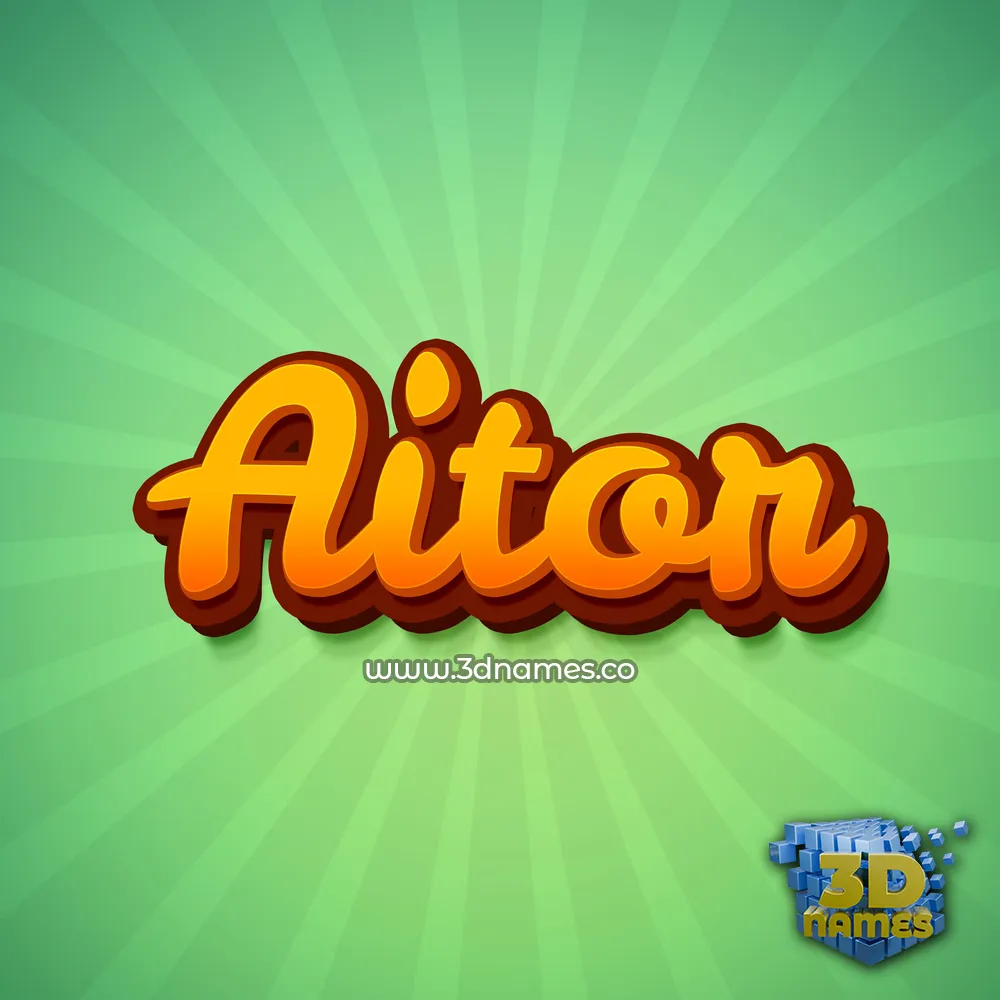 aitor in Green Rays style - 3D name wallpaper