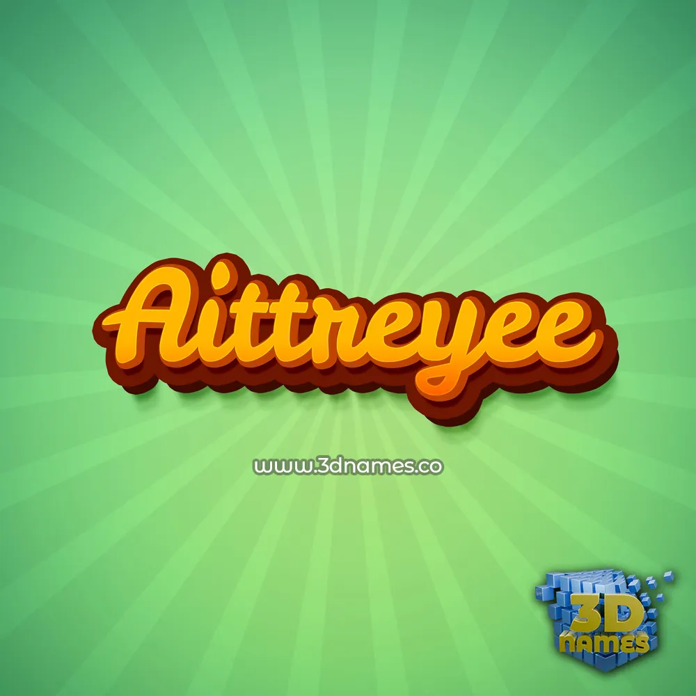 aittreyee in Green Rays style - 3D name wallpaper