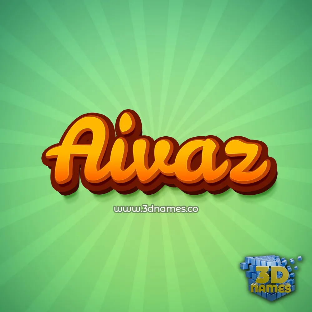 aivaz in Green Rays style - 3D name wallpaper