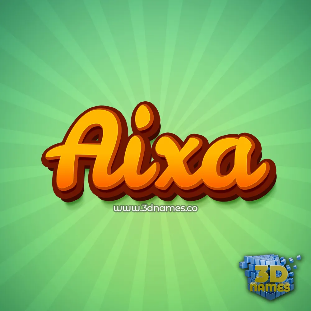 aixa in Green Rays style - 3D name wallpaper