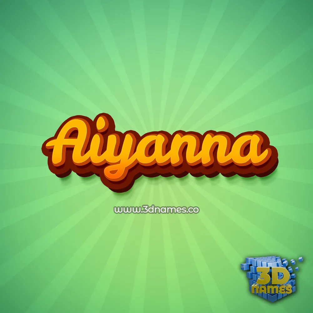aiyanna in Green Rays style - 3D name wallpaper