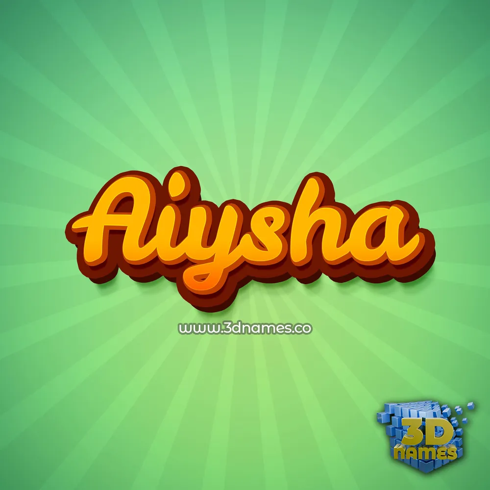 aiysha in Green Rays style - 3D name wallpaper