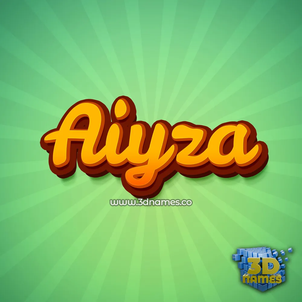 aiyza in Green Rays style - 3D name wallpaper