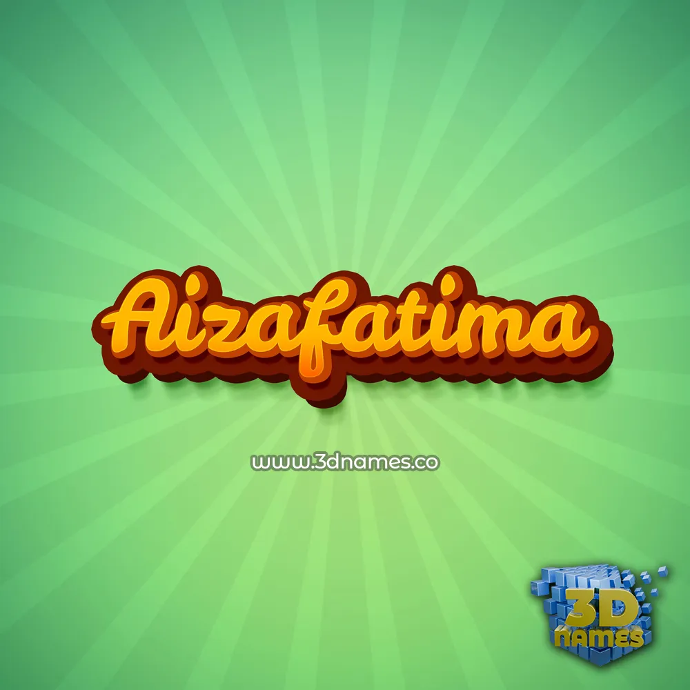 aizafatima in Green Rays style - 3D name wallpaper