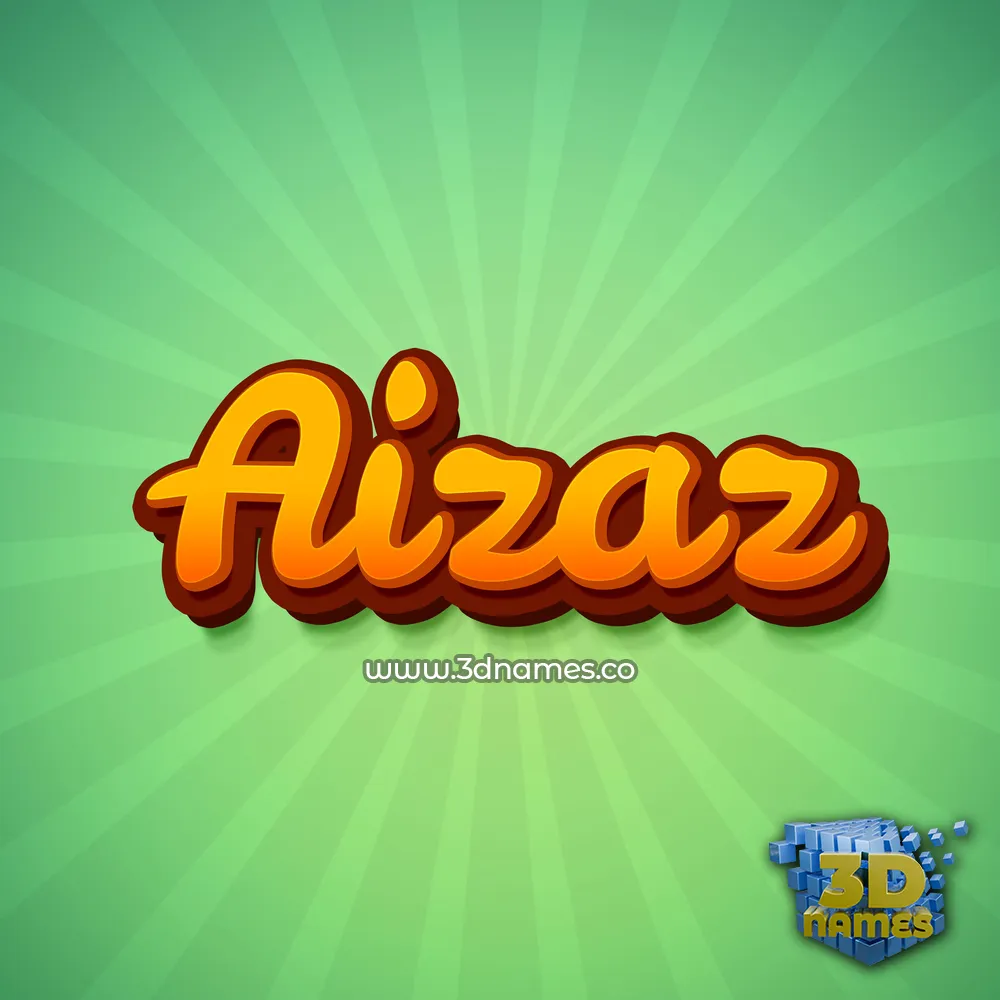 aizaz in Green Rays style - 3D name wallpaper