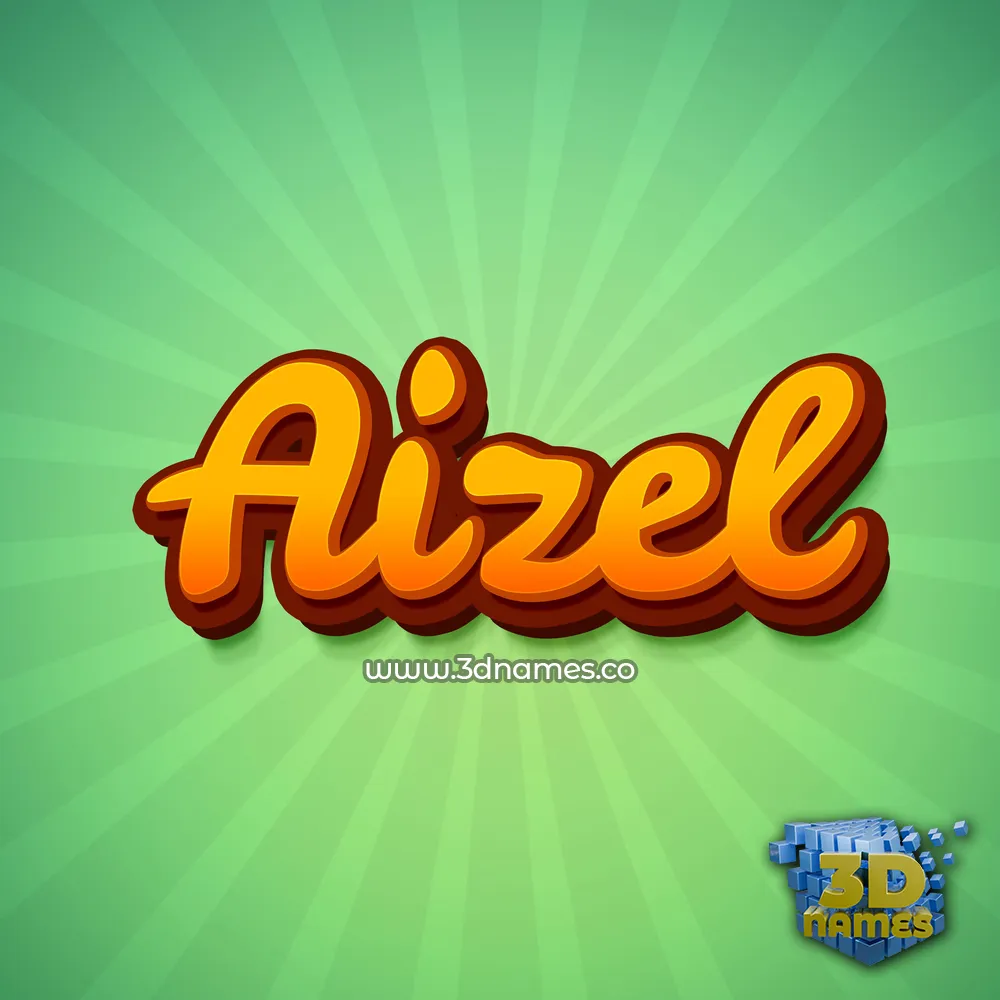 aizel in Green Rays style - 3D name wallpaper