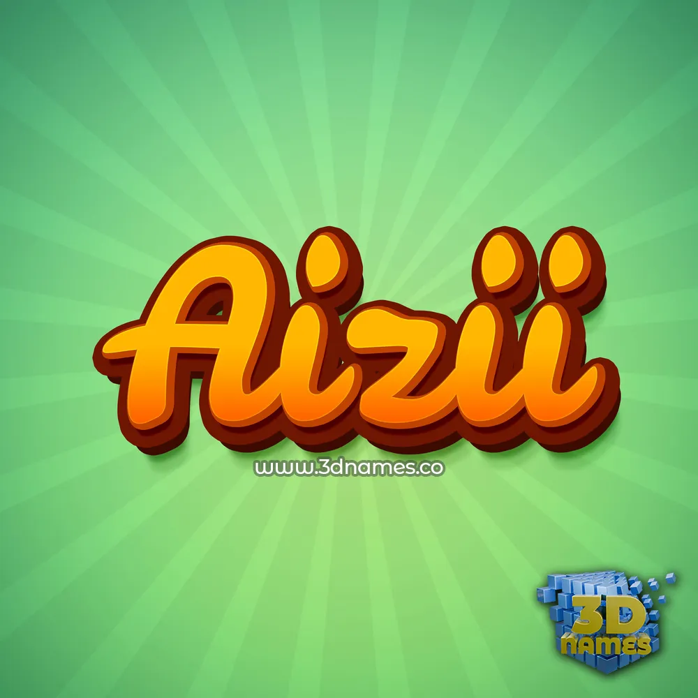 aizii in Green Rays style - 3D name wallpaper