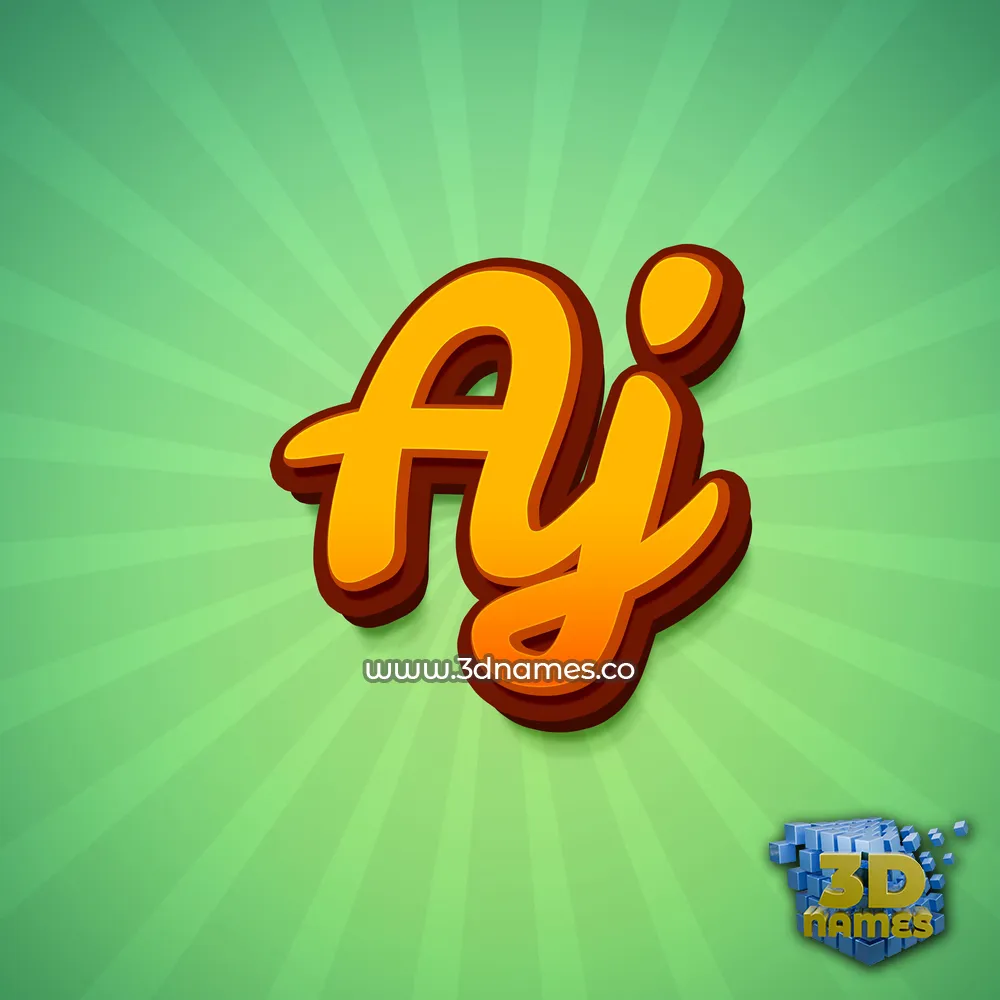 aj in Green Rays style - 3D name wallpaper