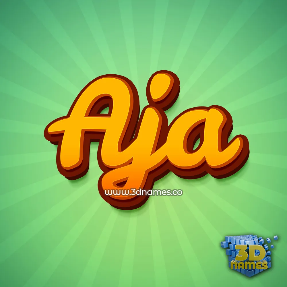 aja in Green Rays style - 3D name wallpaper