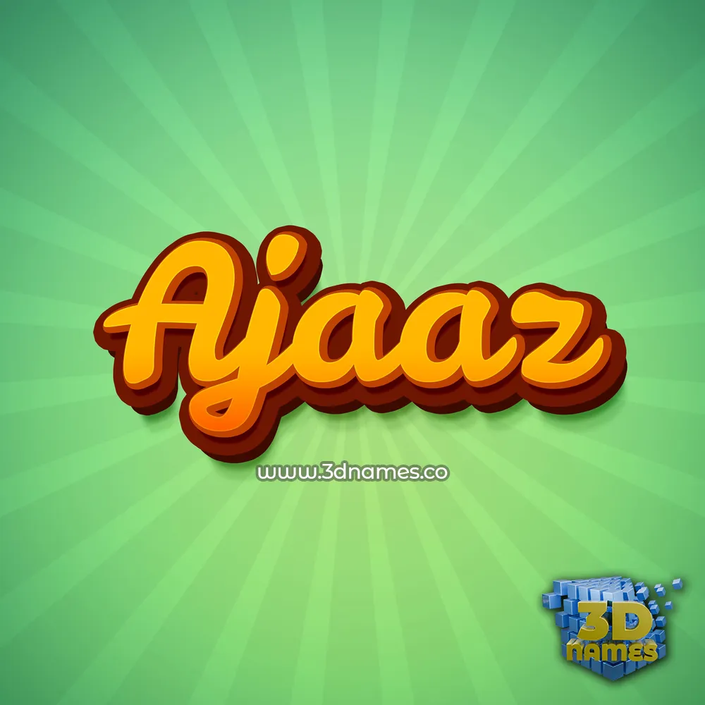 ajaaz in Green Rays style - 3D name wallpaper