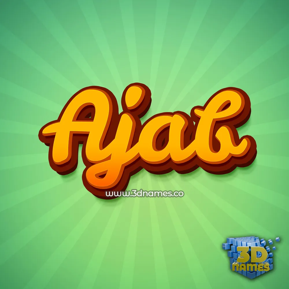 ajab in Green Rays style - 3D name wallpaper