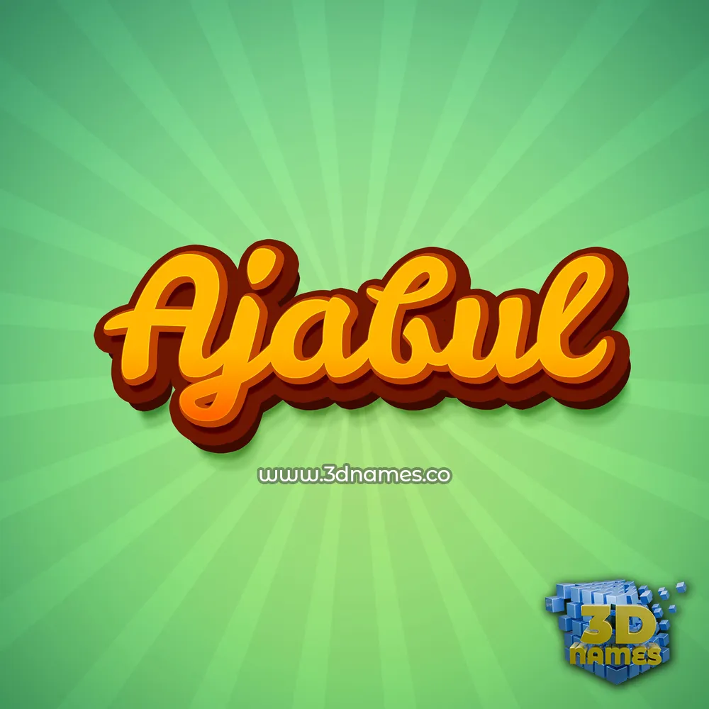 ajabul in Green Rays style - 3D name wallpaper