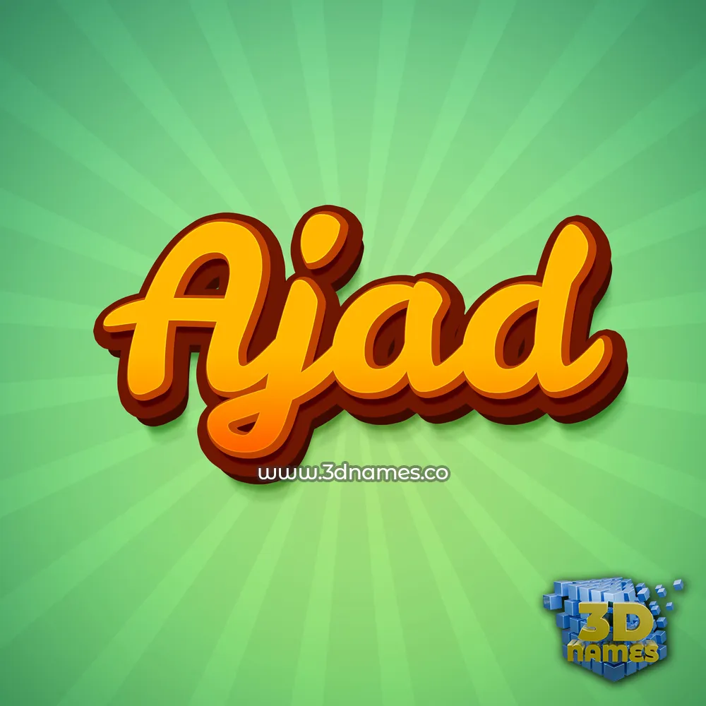 ajad in Green Rays style - 3D name wallpaper