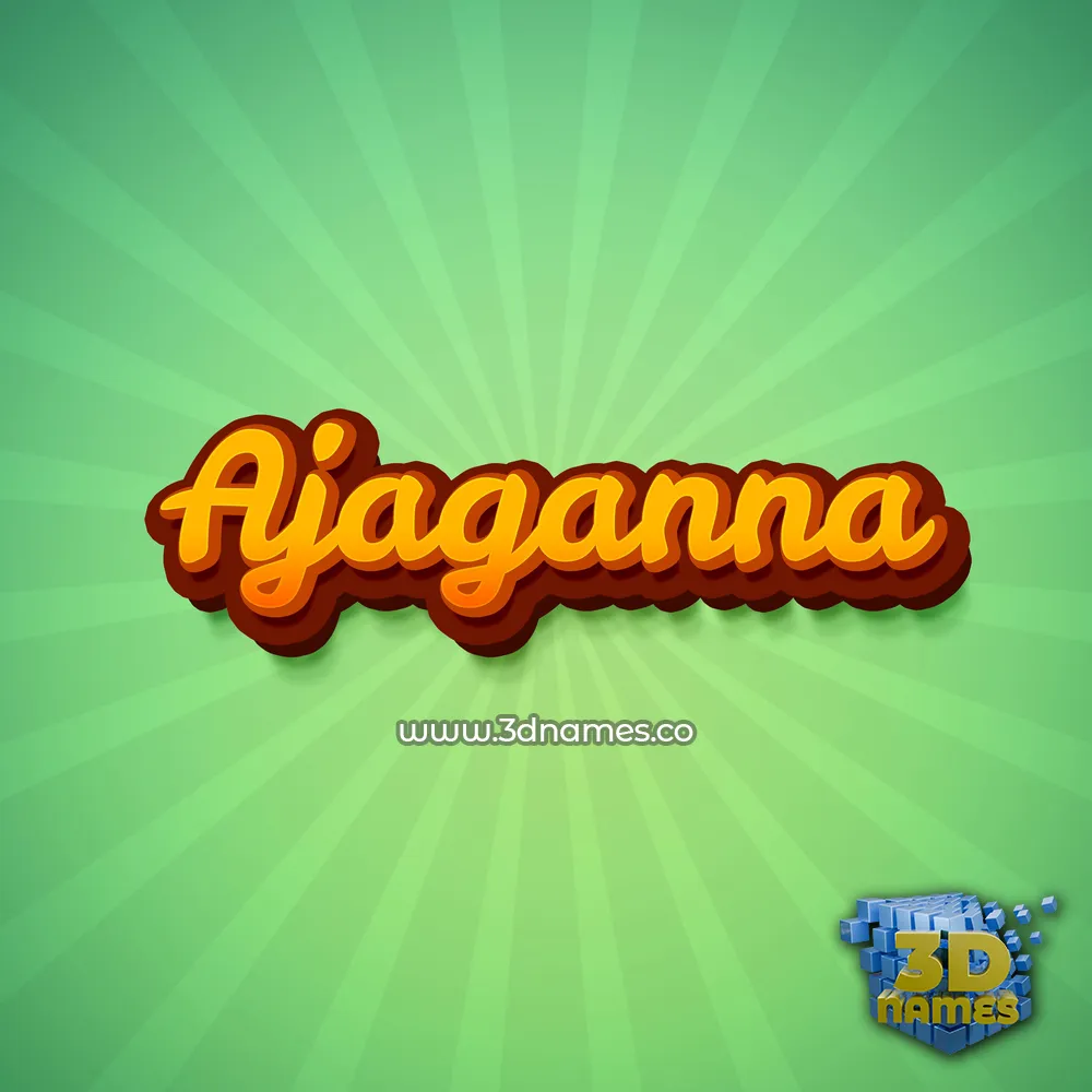 ajaganna in Green Rays style - 3D name wallpaper