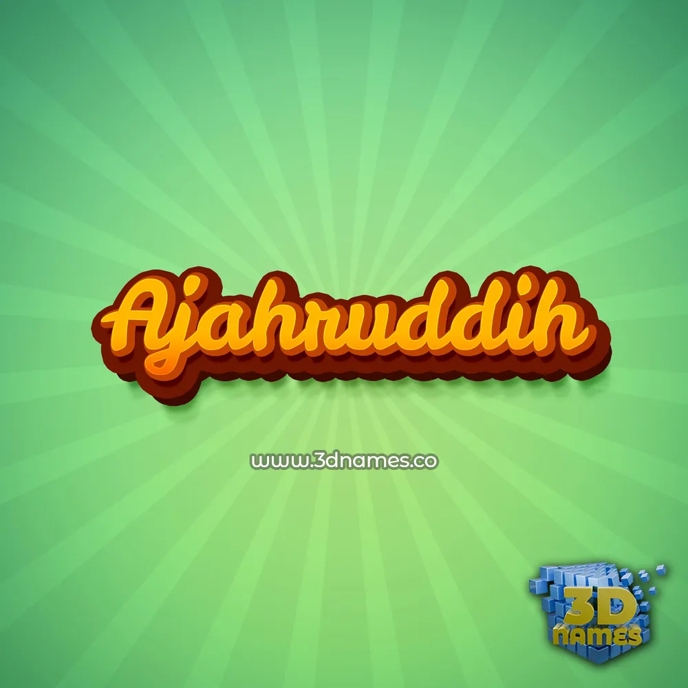 ajahruddih in Green Rays style - 3D name wallpaper