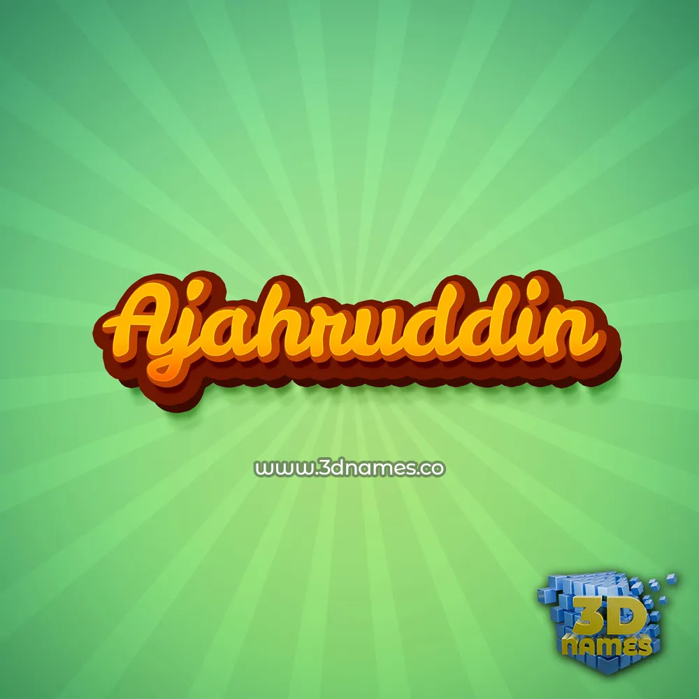ajahruddin in Green Rays style - 3D name wallpaper