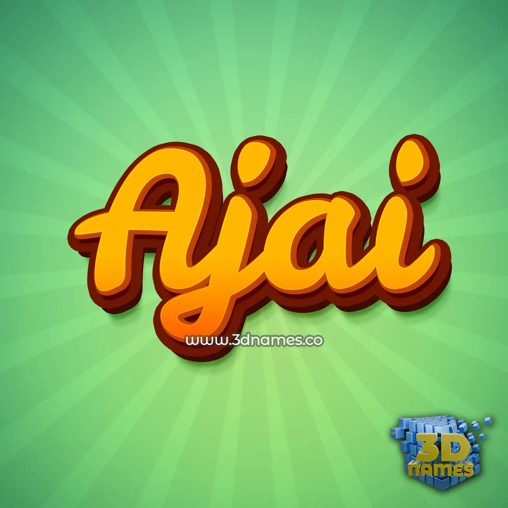 ajai in Green Rays style - 3D name wallpaper