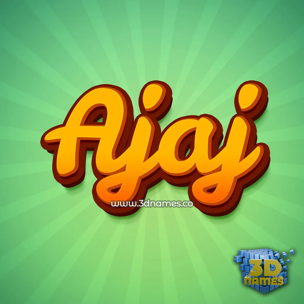 ajaj in Green Rays style - 3D name wallpaper