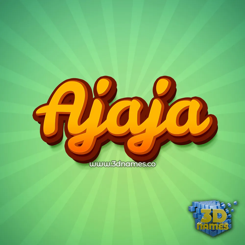 ajaja in Green Rays style - 3D name wallpaper