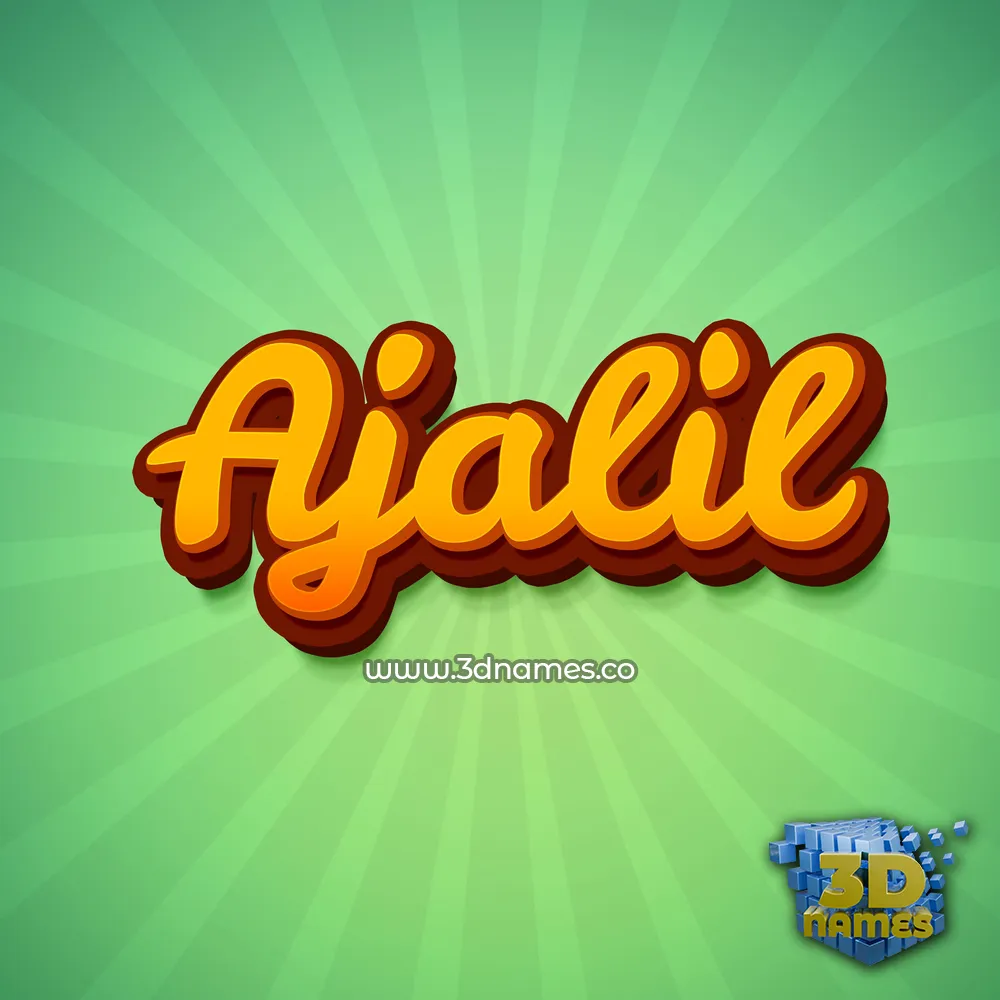 ajalil in Green Rays style - 3D name wallpaper