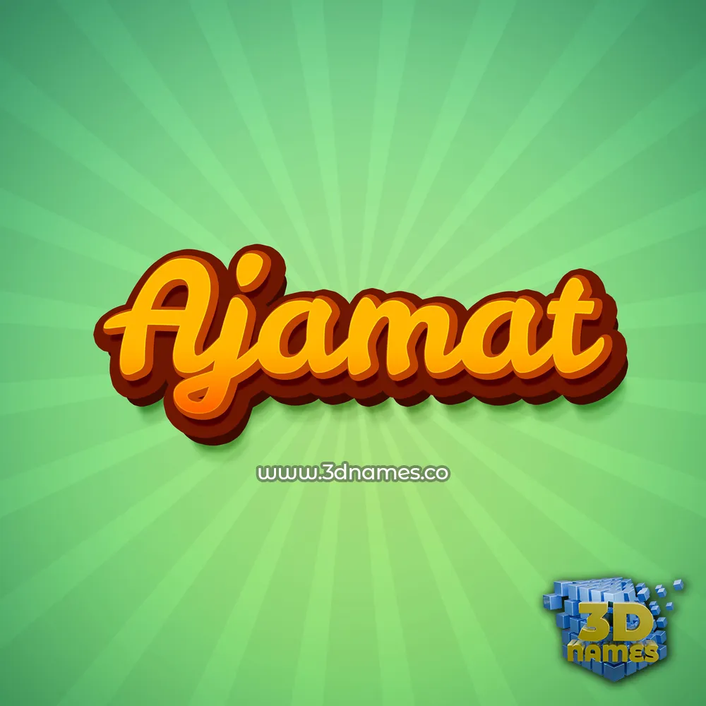ajamat in Green Rays style - 3D name wallpaper