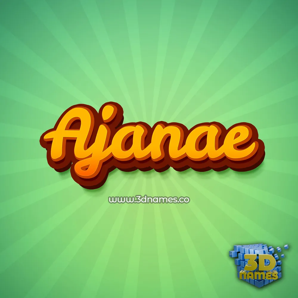 ajanae in Green Rays style - 3D name wallpaper