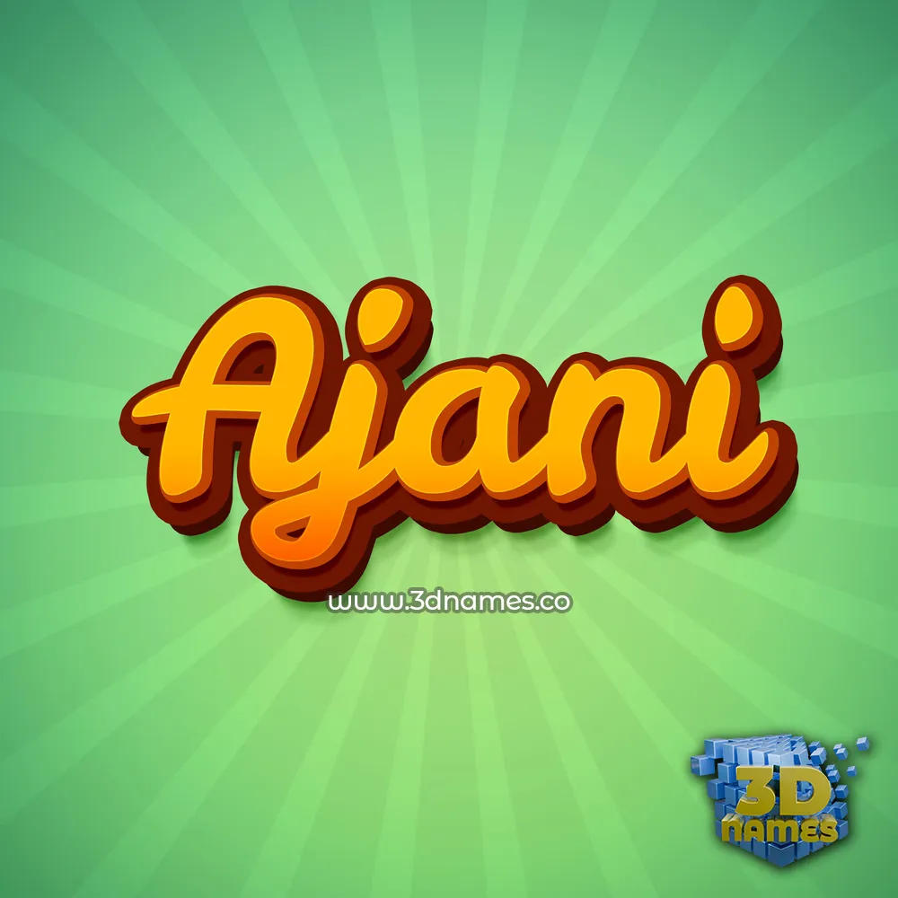 ajani in Green Rays style - 3D name wallpaper