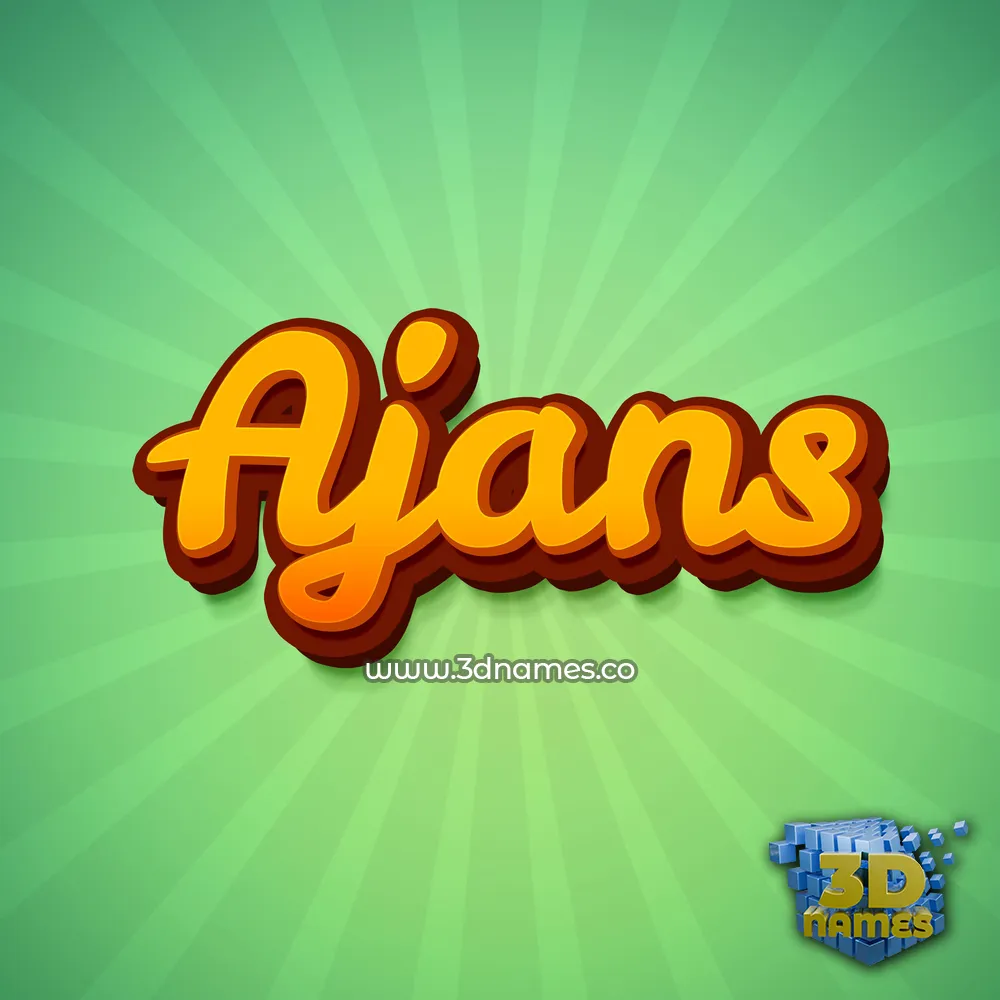 ajans in Green Rays style - 3D name wallpaper