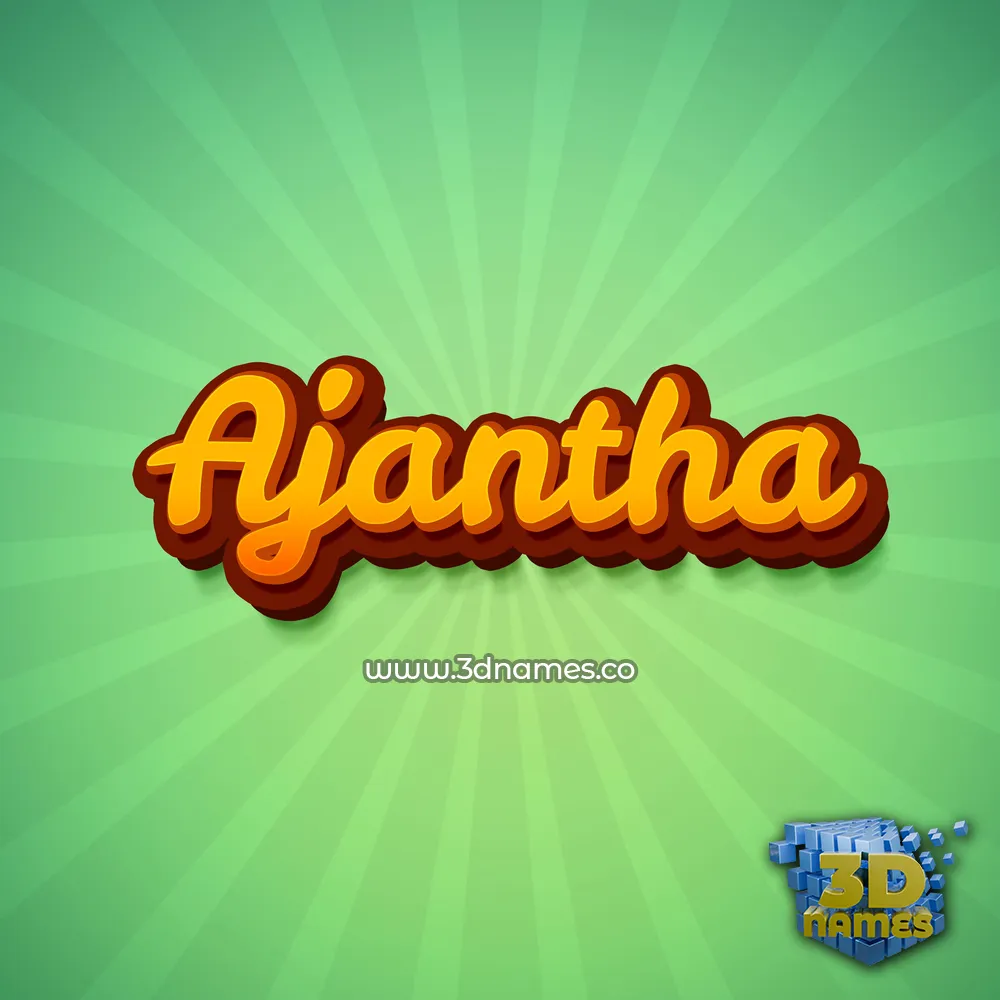 ajantha in Green Rays style - 3D name wallpaper