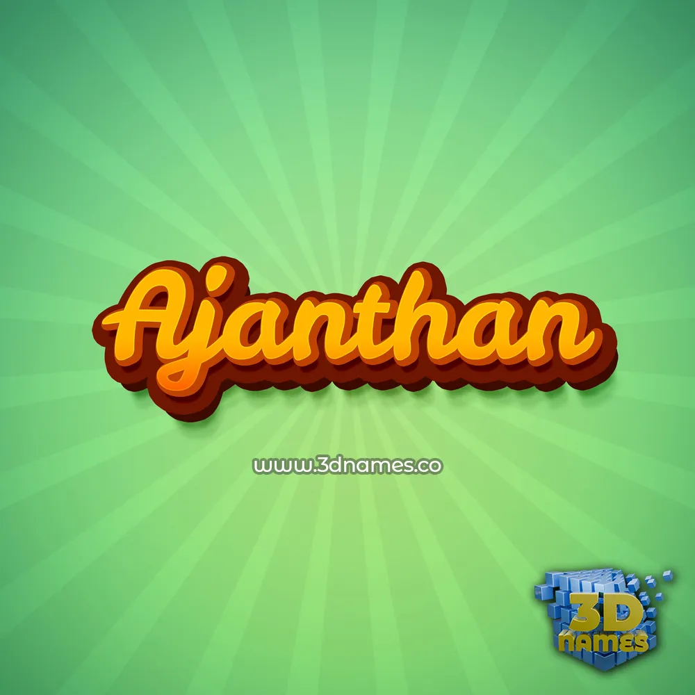 ajanthan in Green Rays style - 3D name wallpaper