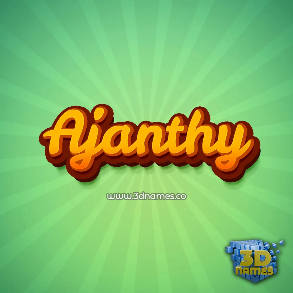 ajanthy in Green Rays style - 3D name wallpaper