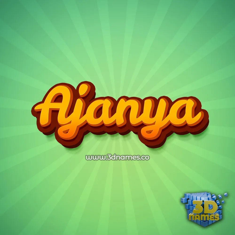 ajanya in Green Rays style - 3D name wallpaper