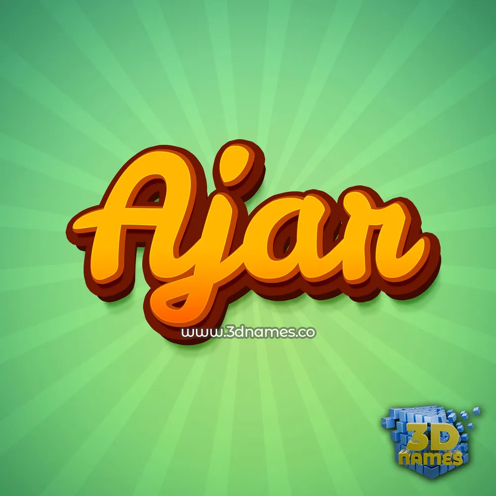 ajar in Green Rays style - 3D name wallpaper