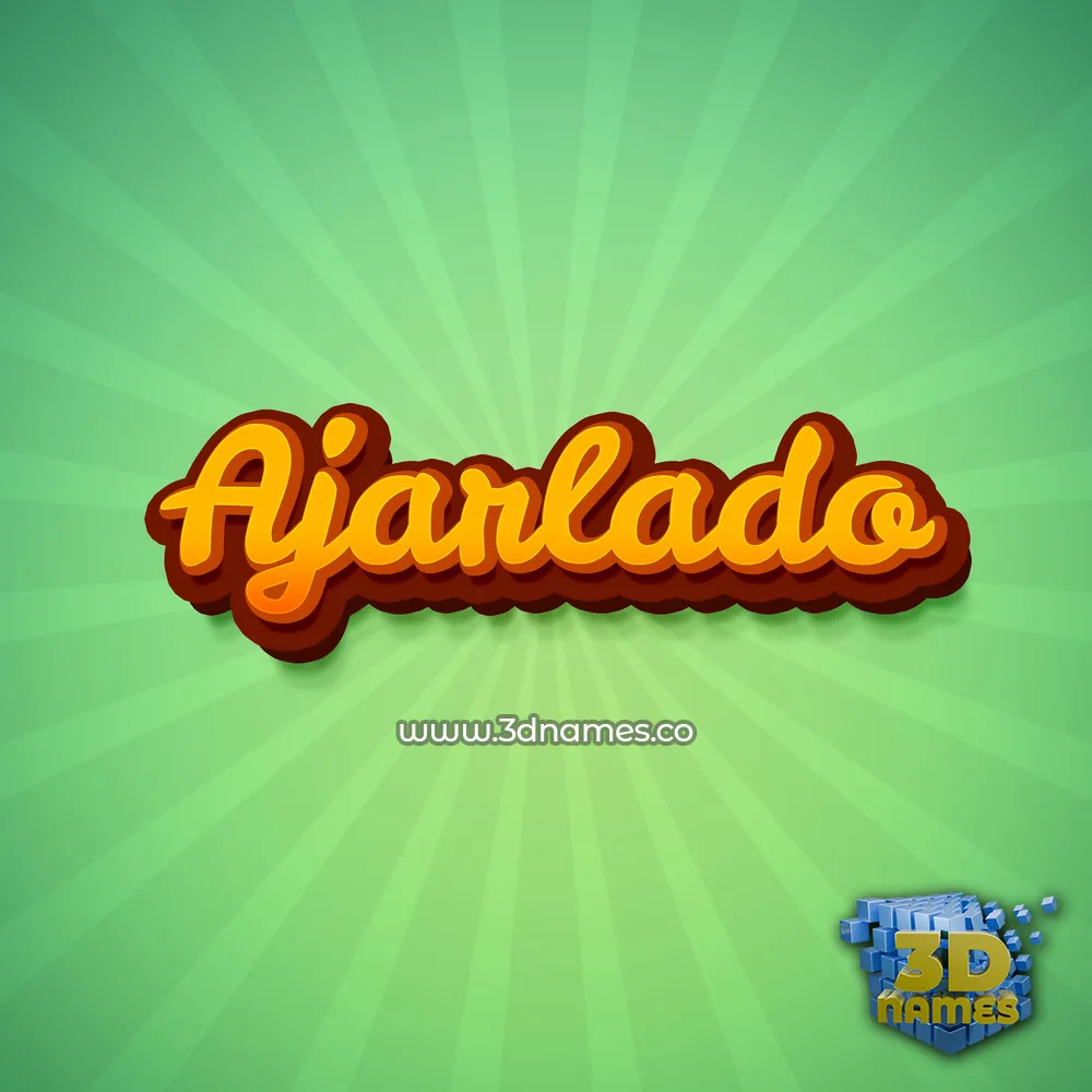 ajarlado in Green Rays style - 3D name wallpaper