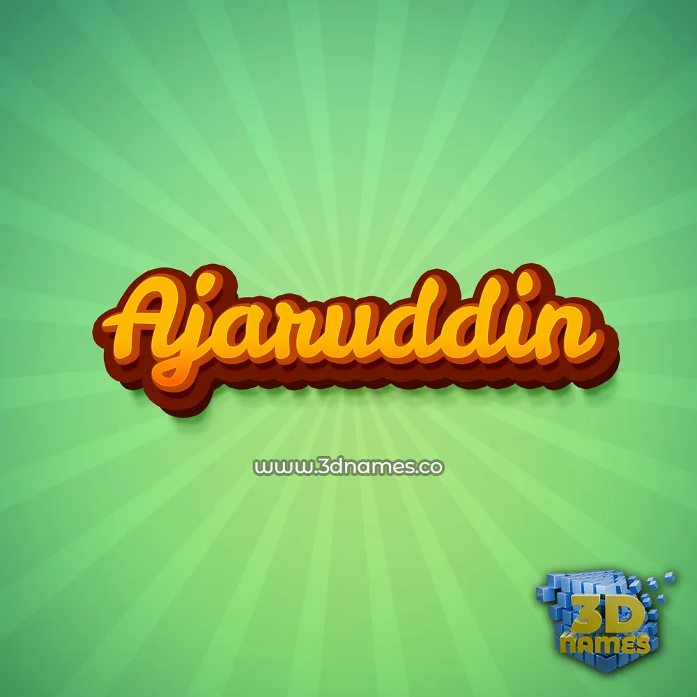 ajaruddin in Green Rays style - 3D name wallpaper