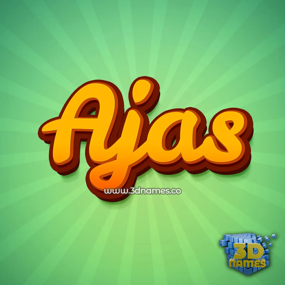 ajas in Green Rays style - 3D name wallpaper