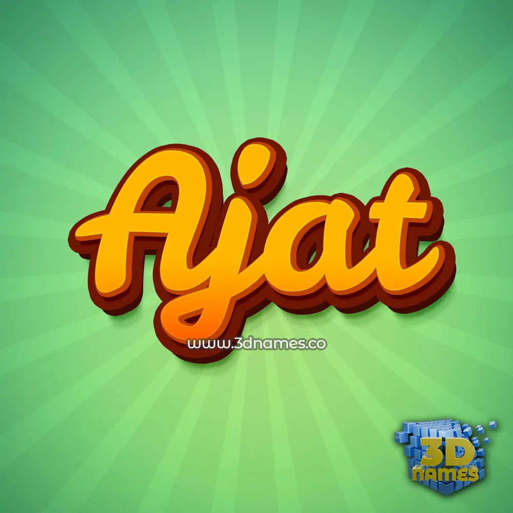 ajat in Green Rays style - 3D name wallpaper
