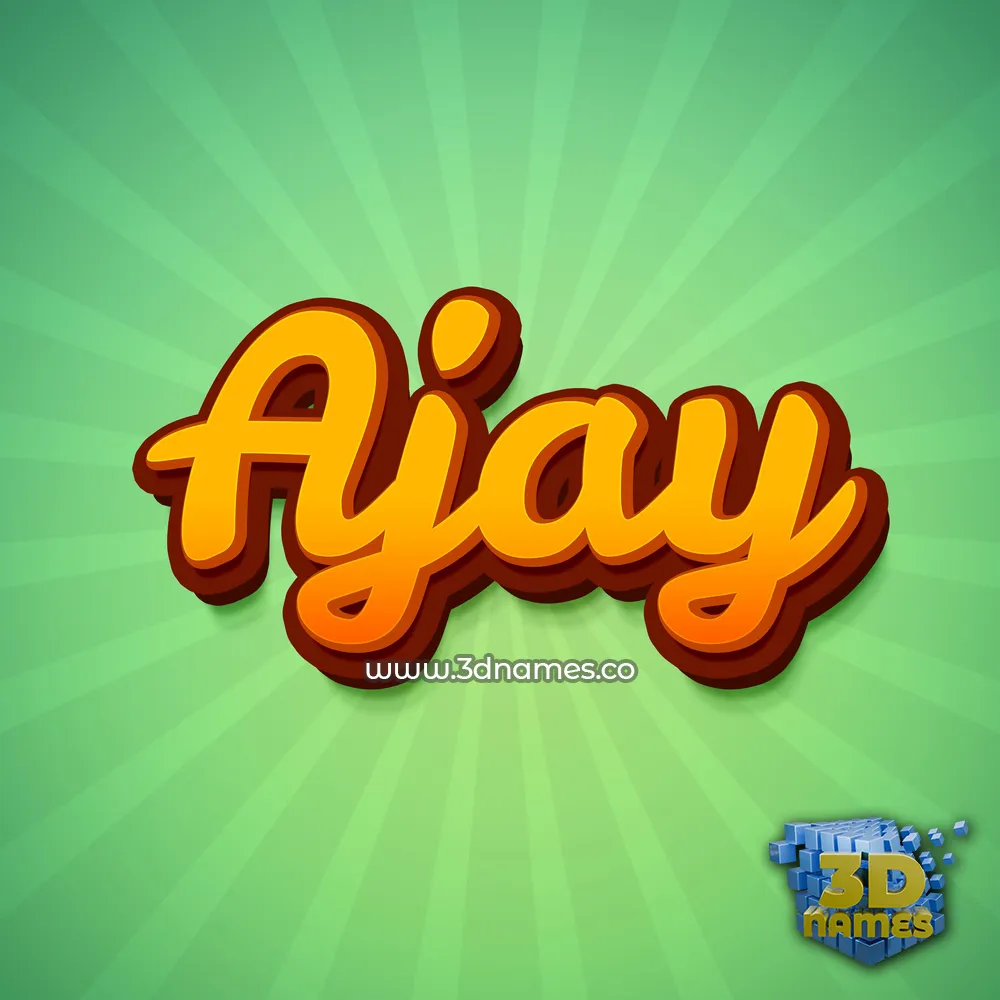 ajay in Green Rays style - 3D name wallpaper
