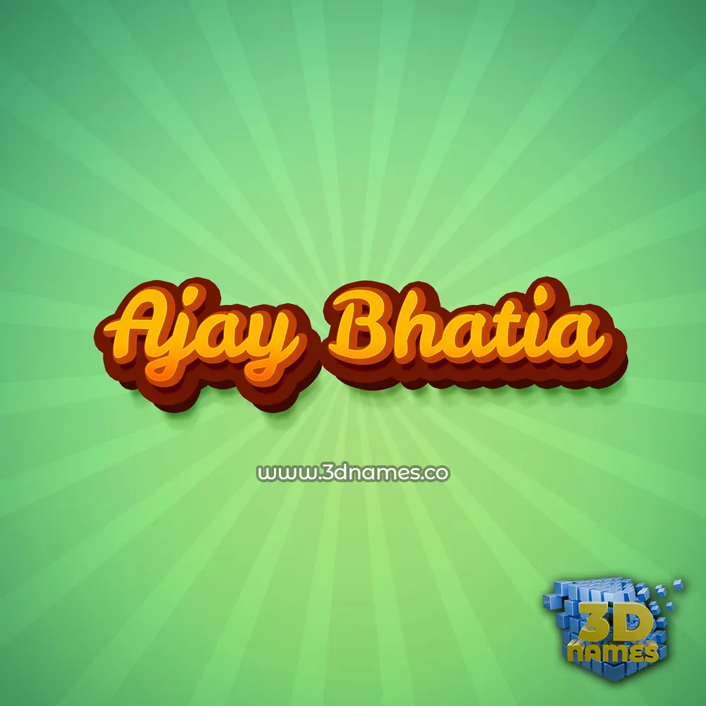 ajay bhatia in Green Rays style - 3D name wallpaper