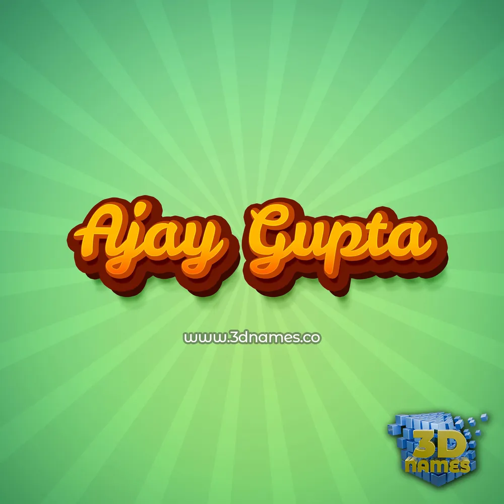 ajay gupta in Green Rays style - 3D name wallpaper