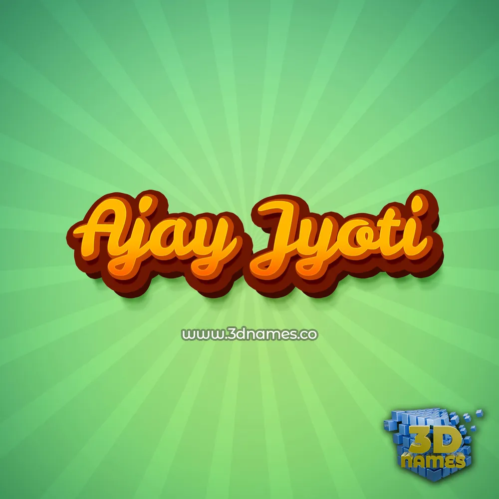 ajay jyoti in Green Rays style - 3D name wallpaper