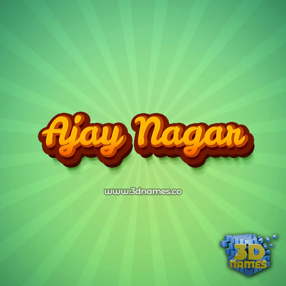 ajay nagar in Green Rays style - 3D name wallpaper