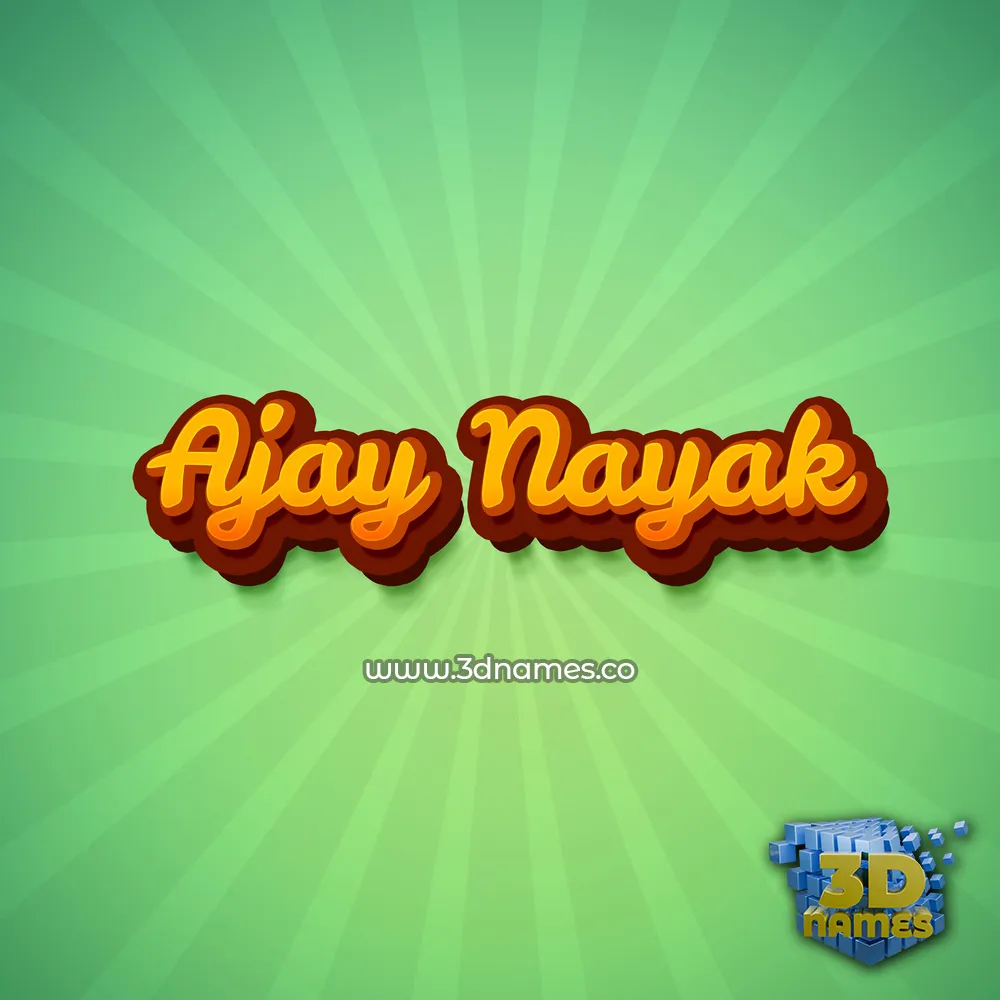 ajay nayak in Green Rays style - 3D name wallpaper