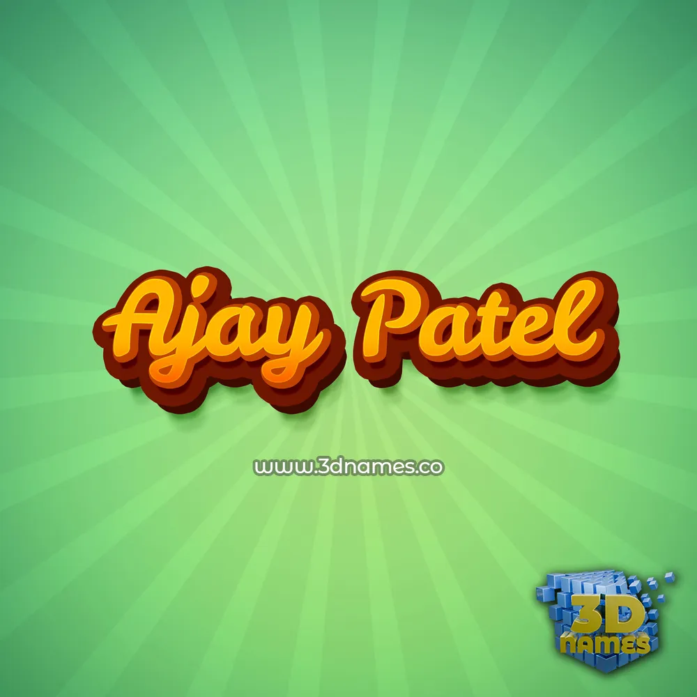ajay patel in Green Rays style - 3D name wallpaper