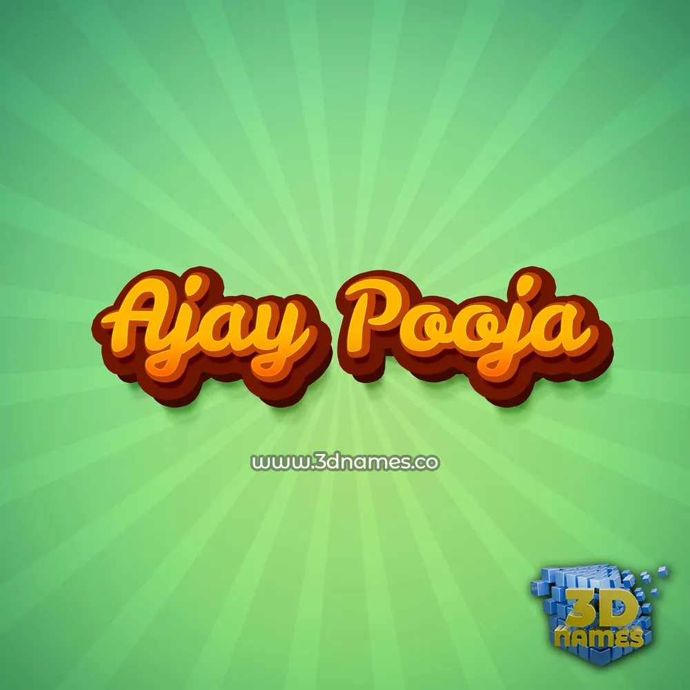 ajay pooja in Green Rays style - 3D name wallpaper